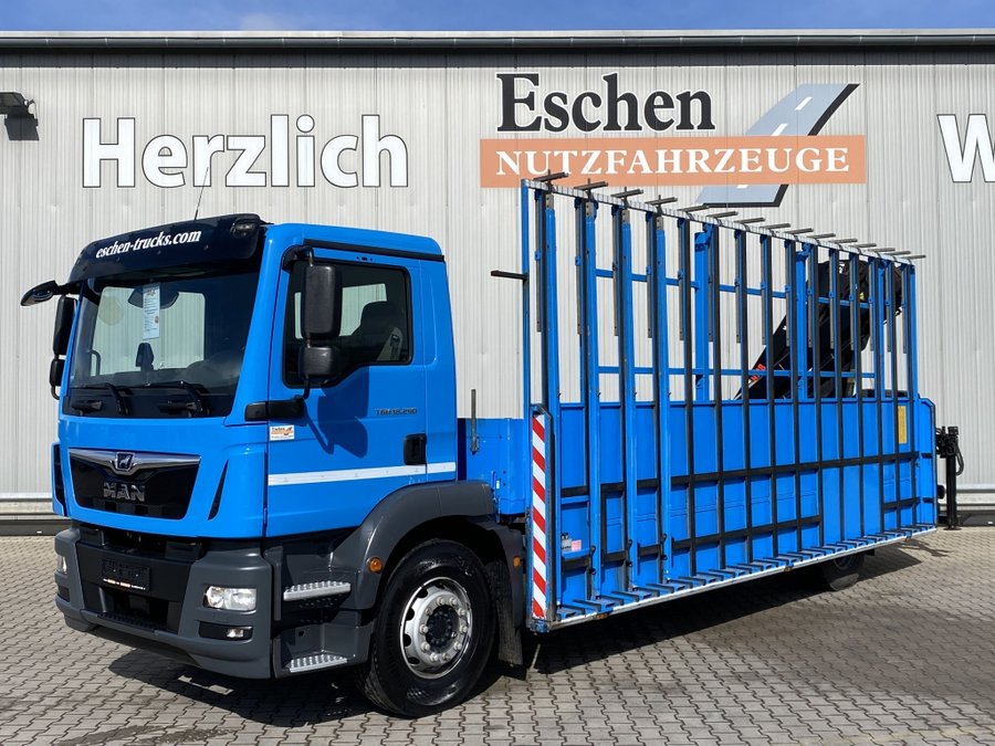 MAN  TGM 18.290 HIAB-Kran / Glastransporter