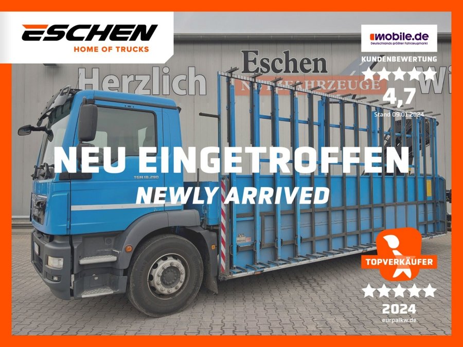MAN  TGM 18.290 HIAB-Kran / Glastransporter