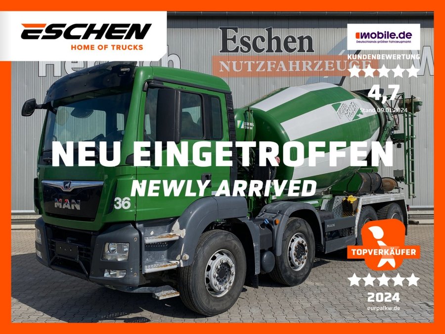 MAN  TGS 32.360 8x4 BB / 9 m³ Stetter-Aufbau